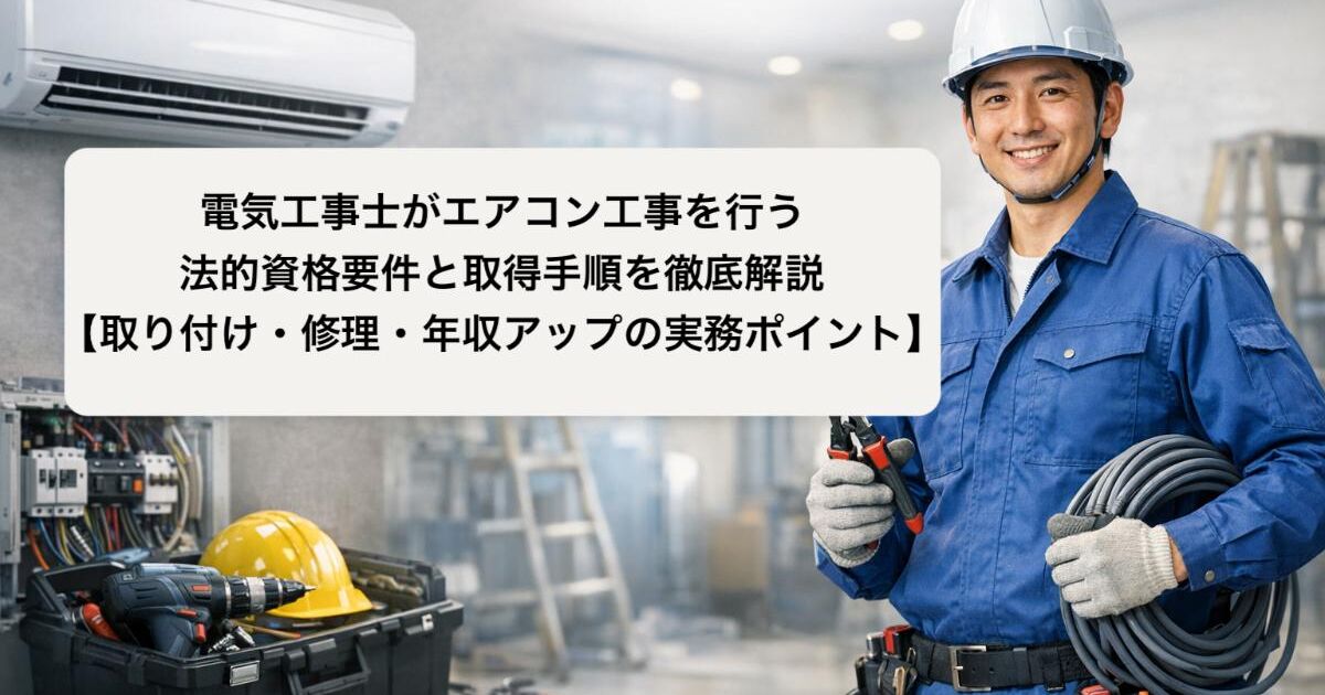 電気工事士がエアコン工事を行う法的資格要件と取得手順を徹底解説 